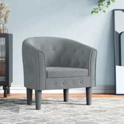 vidaXL Sillón de terciopelo Gris oscuro New