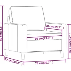 vidaXL Sofás-Sillón de terciopelo color 60 cm