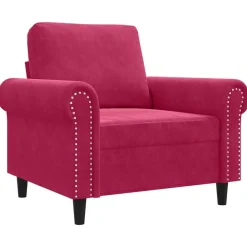 vidaXL Sillón de terciopelo rojo tinto 60 cm Rojo vino tinto Online