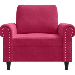 vidaXL Sillón de terciopelo rojo tinto 60 cm Rojo vino tinto Online