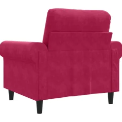 vidaXL Sillón de terciopelo rojo tinto 60 cm Rojo vino tinto Online