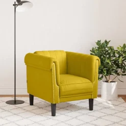 vidaXL Sillón de terciopelo Amarillo Outlet