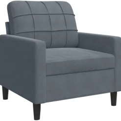 vidaXL Sillón de terciopelo 60 cm Gris oscuro Clearance