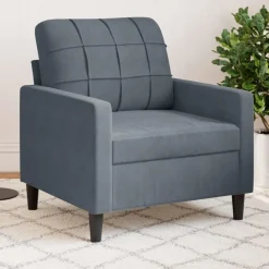vidaXL Sillón de terciopelo 60 cm Gris oscuro Clearance