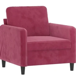 vidaXL Sillón de terciopelo rojo tinto 60 cm Rojo vino tinto Online