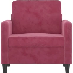 vidaXL Sillón de terciopelo rojo tinto 60 cm Rojo vino tinto Online