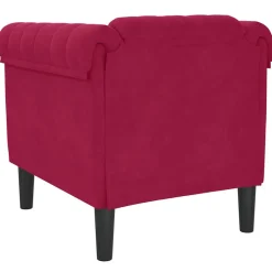 vidaXL Sillón de terciopelo rojo tinto Rojo vino tinto