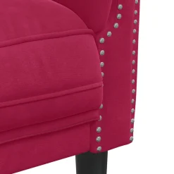 vidaXL Sillón de terciopelo rojo tinto Rojo vino tinto