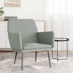 vidaXL Sillón de terciopelo 62x79x79 cm Gris claro