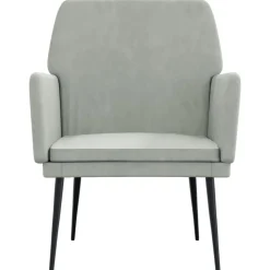 vidaXL Sillón de terciopelo 62x79x79 cm Gris claro