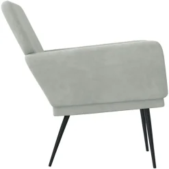 vidaXL Sillón de terciopelo 62x79x79 cm Gris claro