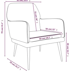 vidaXL Sillón de terciopelo 62x79x79 cm Gris claro