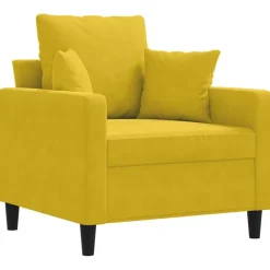 vidaXL Sillón de terciopelo 60 cm Amarillo Clearance