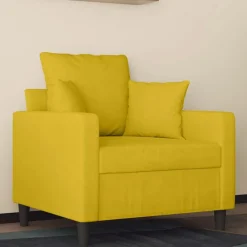 vidaXL Sillón de terciopelo 60 cm Amarillo Clearance