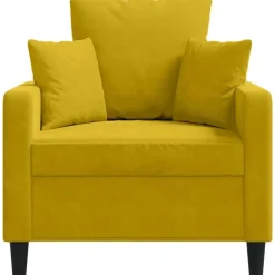 vidaXL Sillón de terciopelo 60 cm Amarillo Clearance