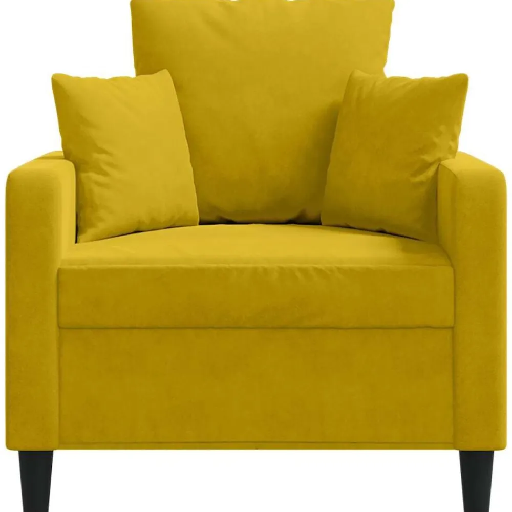 vidaXL Sillón de terciopelo 60 cm Amarillo Clearance
