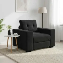 vidaXL Sillón de terciopelo 100x78x80 cm Negro Outlet
