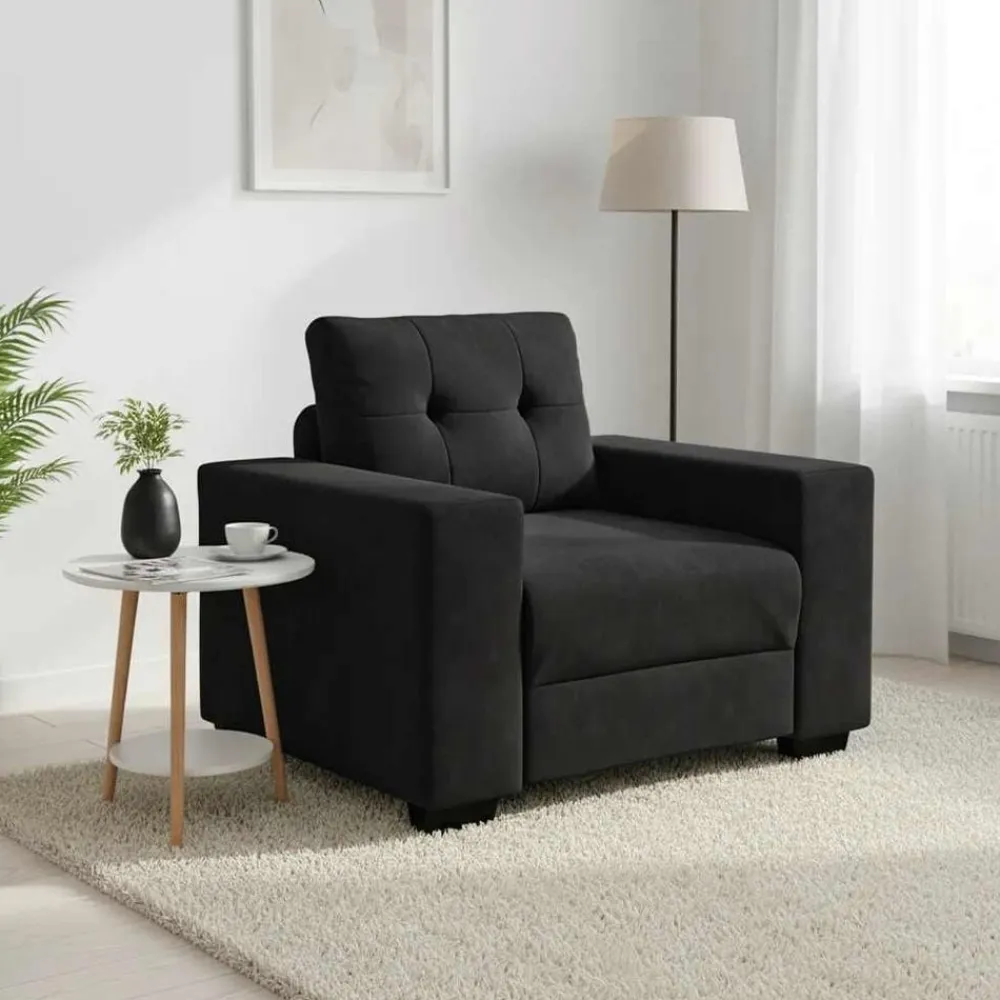 vidaXL Sillón de terciopelo 100x78x80 cm Negro Outlet
