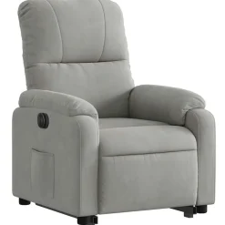 vidaXL Sillón eléctrico reclinable elevable tela microfibra Gris claro