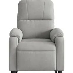 vidaXL Sillón eléctrico reclinable elevable tela microfibra Gris claro