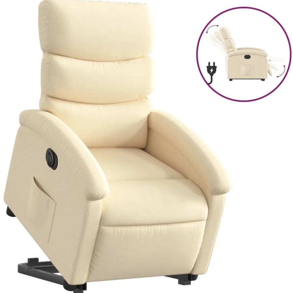 vidaXL Sillas-Sillón eléctrico reclinable elevable de tela color