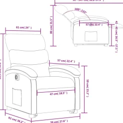 vidaXL Sillas-Sillón eléctrico reclinable elevable de tela color