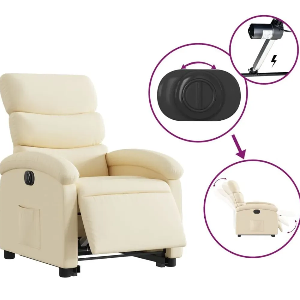 vidaXL Sillas-Sillón eléctrico reclinable elevable de tela color