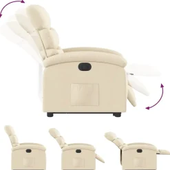 vidaXL Sillas-Sillón eléctrico reclinable elevable de tela color