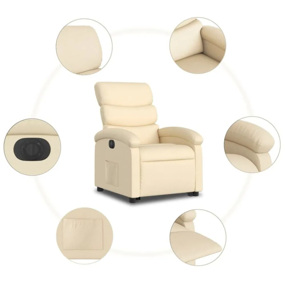 vidaXL Sillas-Sillón eléctrico reclinable elevable de tela color