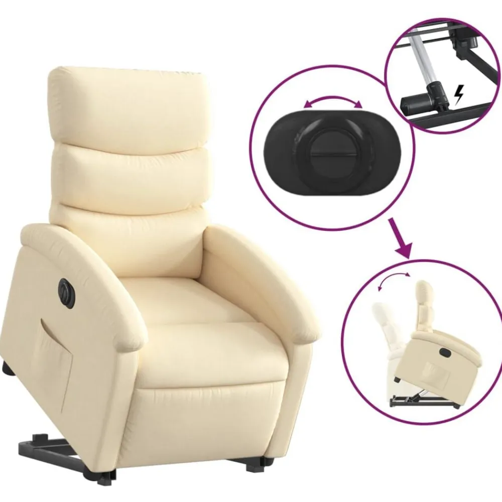 vidaXL Sillas-Sillón eléctrico reclinable elevable de tela color