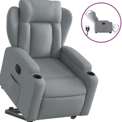 vidaXL Sillas-Sillón eléctrico reclinable elevable de tela