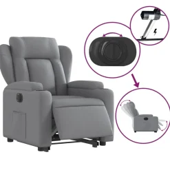 vidaXL Sillas-Sillón eléctrico reclinable elevable de tela