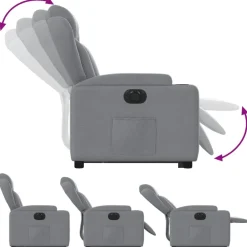 vidaXL Sillas-Sillón eléctrico reclinable elevable de tela