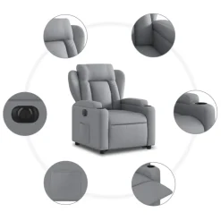 vidaXL Sillas-Sillón eléctrico reclinable elevable de tela