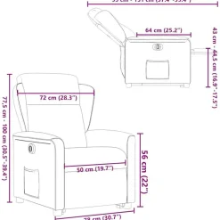 vidaXL Sillas-Sillón eléctrico reclinable elevable de tela color