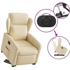 vidaXL Sillas-Sillón eléctrico reclinable elevable de tela color