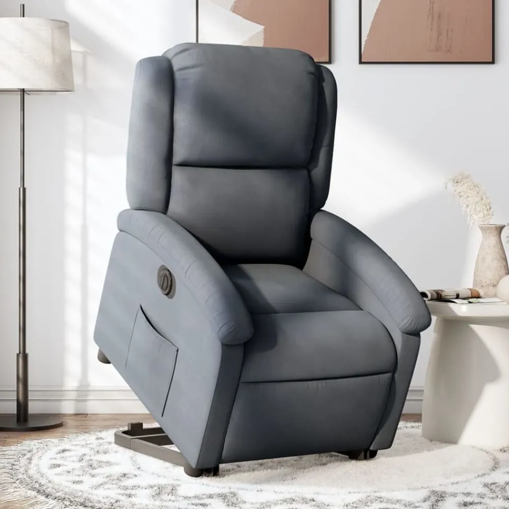 vidaXL Sillas-Sillón eléctrico reclinable elevable de terciopelo