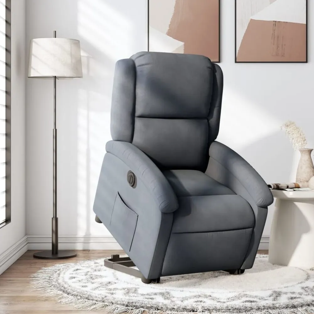 vidaXL Sillas-Sillón eléctrico reclinable elevable de terciopelo