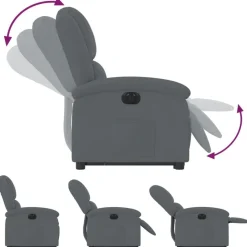 vidaXL Sillas-Sillón eléctrico reclinable elevable de terciopelo