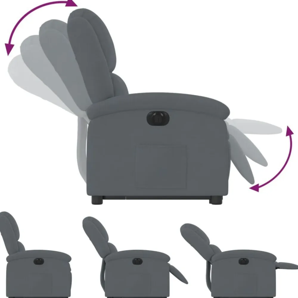 vidaXL Sillas-Sillón eléctrico reclinable elevable de terciopelo