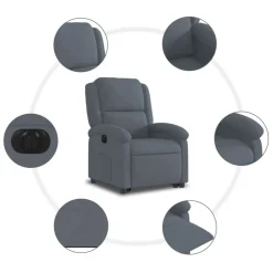 vidaXL Sillas-Sillón eléctrico reclinable elevable de terciopelo