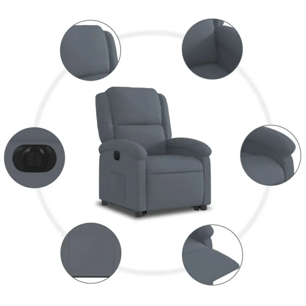 vidaXL Sillas-Sillón eléctrico reclinable elevable de terciopelo