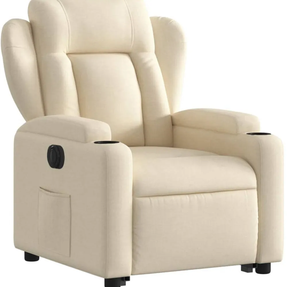 vidaXL Sillón eléctrico reclinable elevable de tela color Crema Clearance