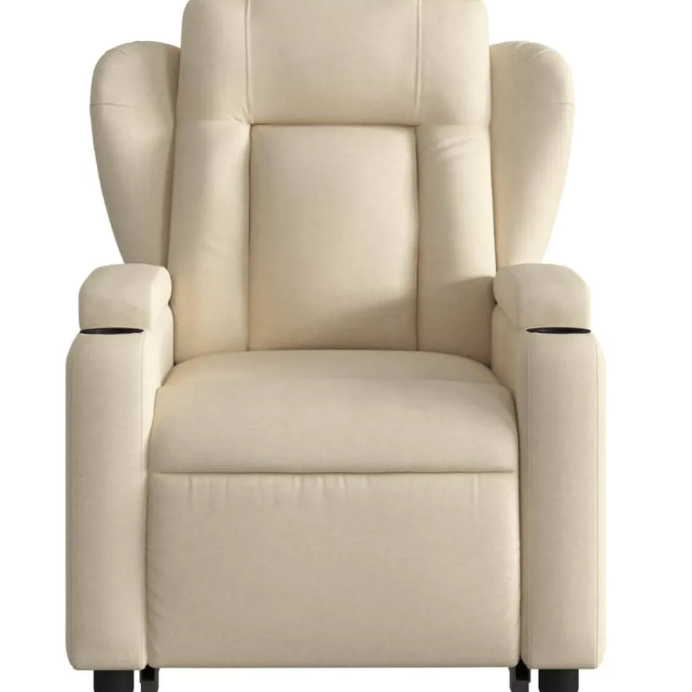 vidaXL Sillón eléctrico reclinable elevable de tela color Crema Clearance