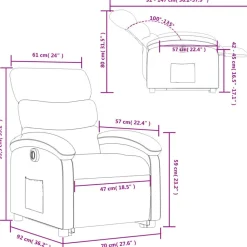 vidaXL Sillón eléctrico reclinable elevable de tela rojo tinto Rojo vino tinto Clearance