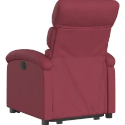 vidaXL Sillón eléctrico reclinable elevable de tela rojo tinto Rojo vino tinto Clearance