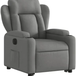 vidaXL Sillón eléctrico reclinable elevable de tela Gris oscuro Outlet
