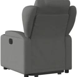 vidaXL Sillón eléctrico reclinable elevable de tela Gris oscuro Outlet