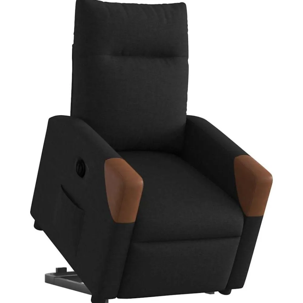 vidaXL Sillón eléctrico reclinable elevable de tela Negro Discount