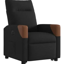 vidaXL Sillón eléctrico reclinable elevable de tela Negro Discount